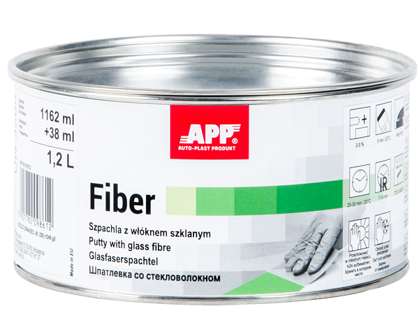 Шпаклівка зі скловолокном APP Fiber 1,2л в комплекті з затверджувачем (010212)