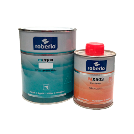Акриловий грунт-наповнювач Roberlo Megax M1 5+1 HS 1л + затверджувач MX503 0,2л сірий