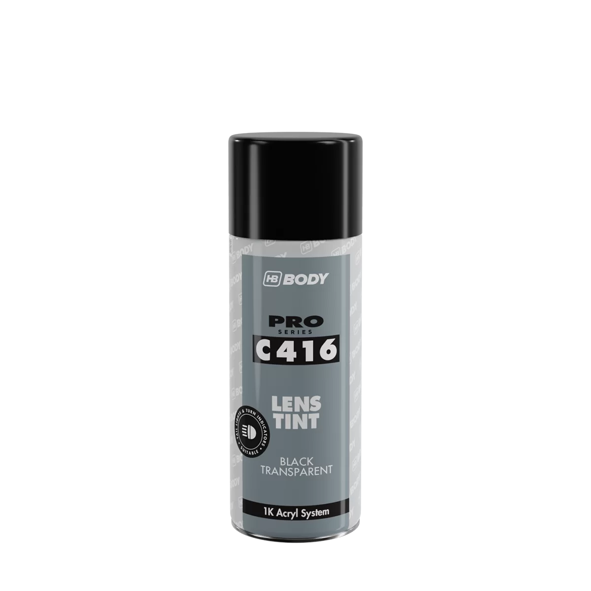 Аерозольна фарба для тонування ліхтарів чорна Body 416 Lens Tint 400мл