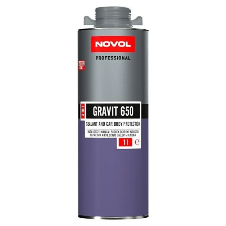 Герметик+антигравій для авто Novol Gravit 650 2в1 Cірий 1,0л