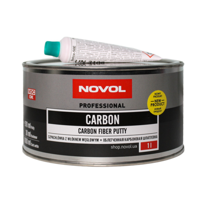 Карбонова легка шпаклівка Novol Carbon 1л