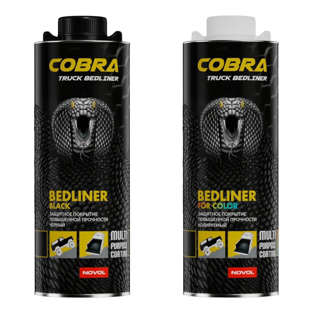 Захисне покриття Novol Cobra Bedliner Black (чорне) 600мл+200мл