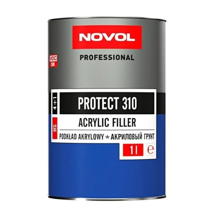 Акриловий грунт PROTECT 310 2К 4+1 сірий з затверджувачем Novol 1л