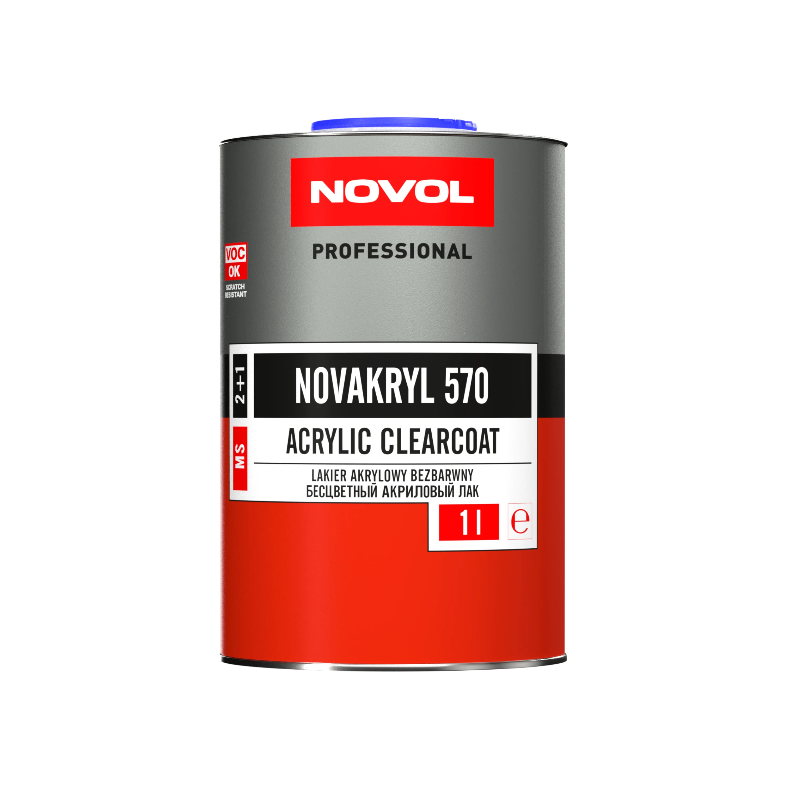 Безбарвний акриловий лак Novol Novakryl 570 MS 2+1 1,0л + 0,5 л затверджувачу