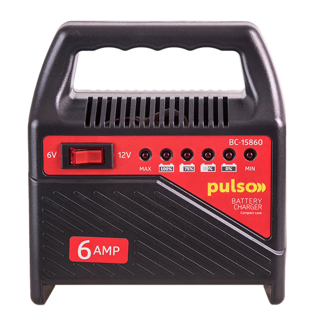 Зарядний пристрій PULSO BC-15860 6&12V/6A/15-80AHR/світлодіодний індикатор