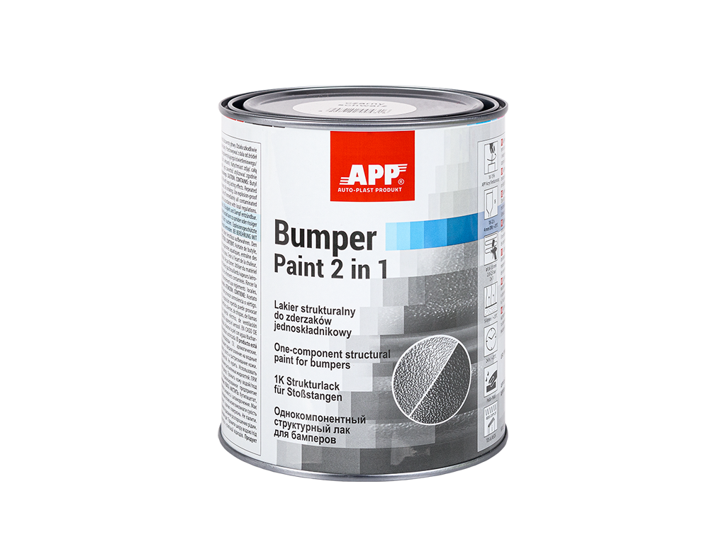 Фарба структурна для бамперів однокомпонентна APP Bumper Paint чорна 1,0л (020801)