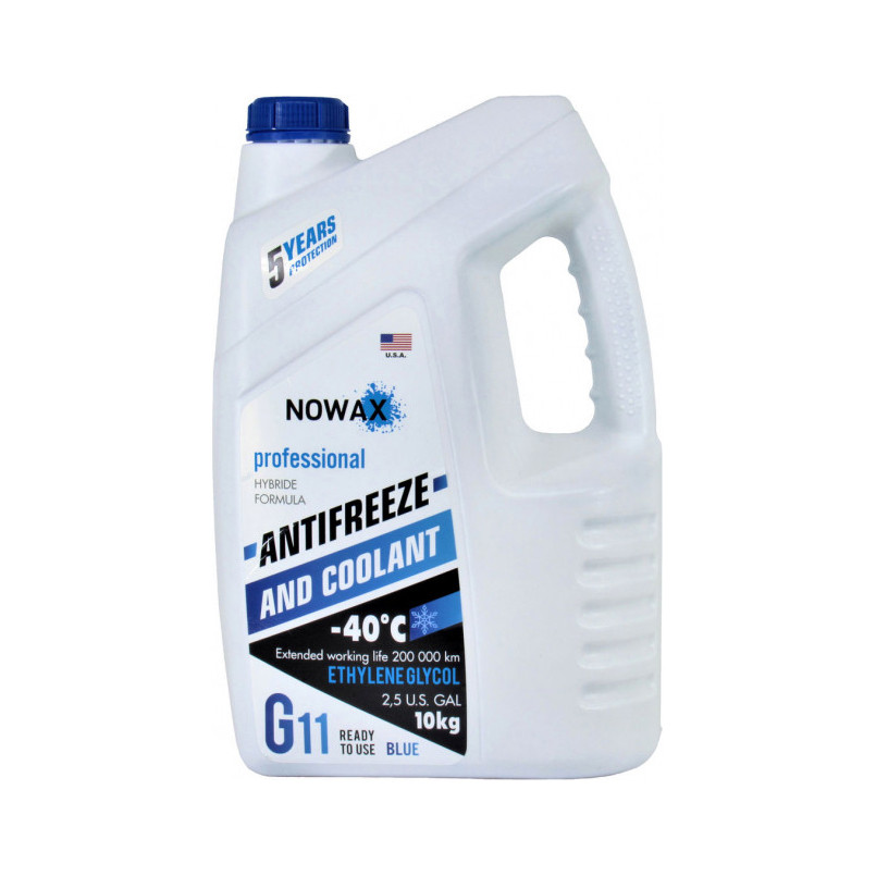 Антифриз Nowax Blue G11 (блакитний) 10кг (NX10002)