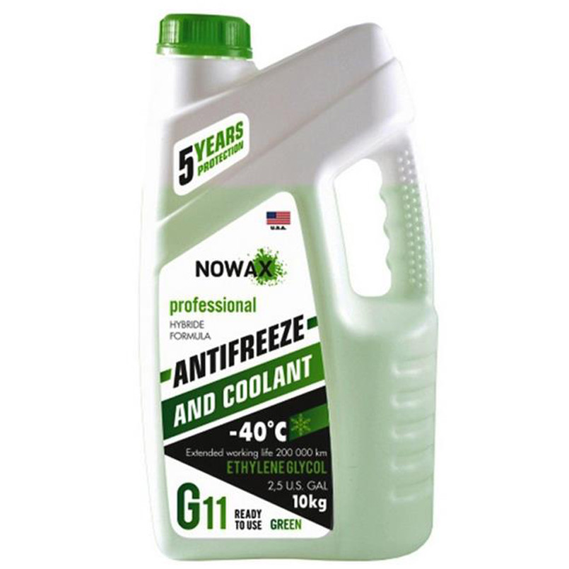 Антифриз Nowax Green G11 Зелений 10кг NX10003