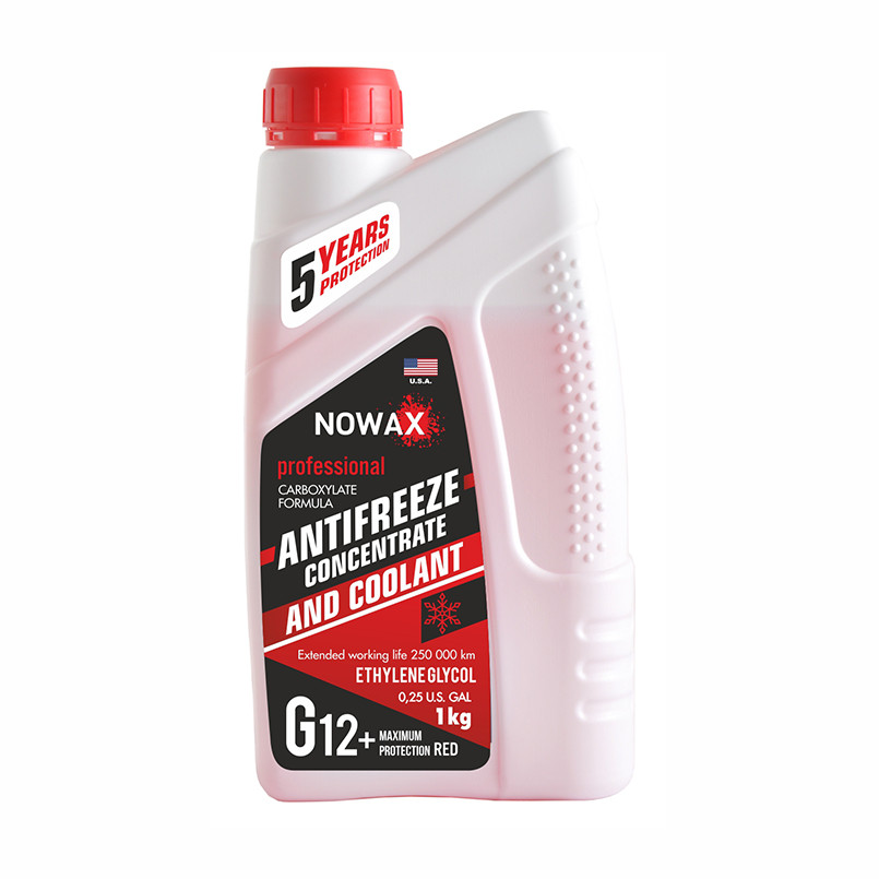Антифриз концентрат Red G12+ червоний 1кг Nowax NX01009