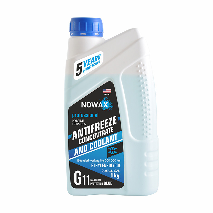 Антифриз концентрат Blue G11 блакитний 1кг Nowax NX01011