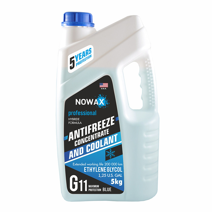 Антифриз концентрат Blue G11 блакитний 5кг Nowax NX05006