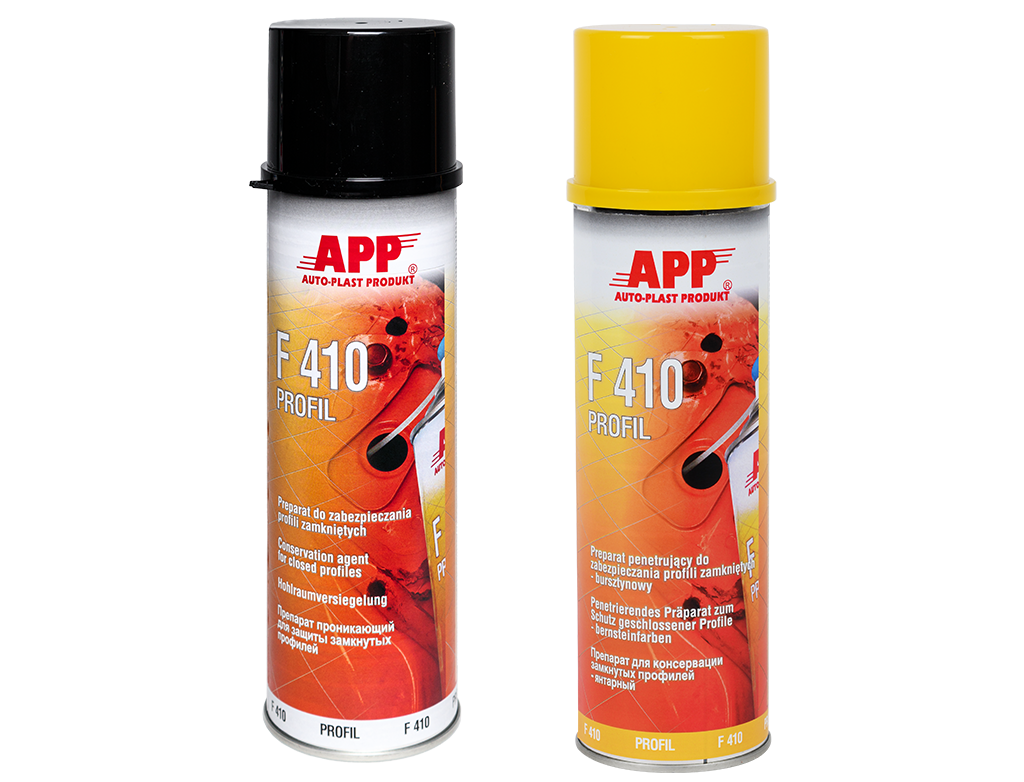 Засіб для консервації закритих профілів кузова (Мовіль) APP F410-Profil Aerozol бурштиновий 500мл (050405)