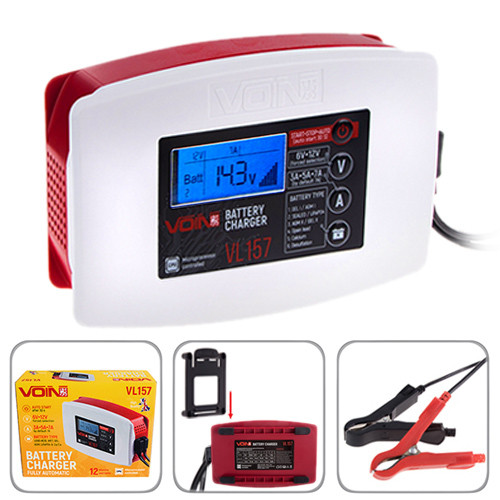 Зарядний пристрій VOIN VL-157 6&12V/3-5-7A/3-150AHR/LCD/Iмпульсний