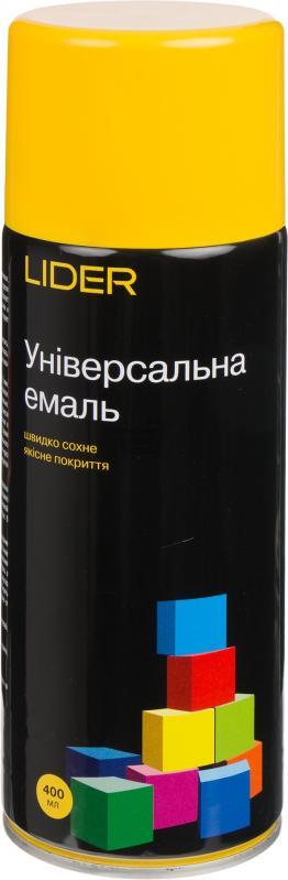 Фарба в аерозолі універсальна 1023 жовта LIDER 400мл