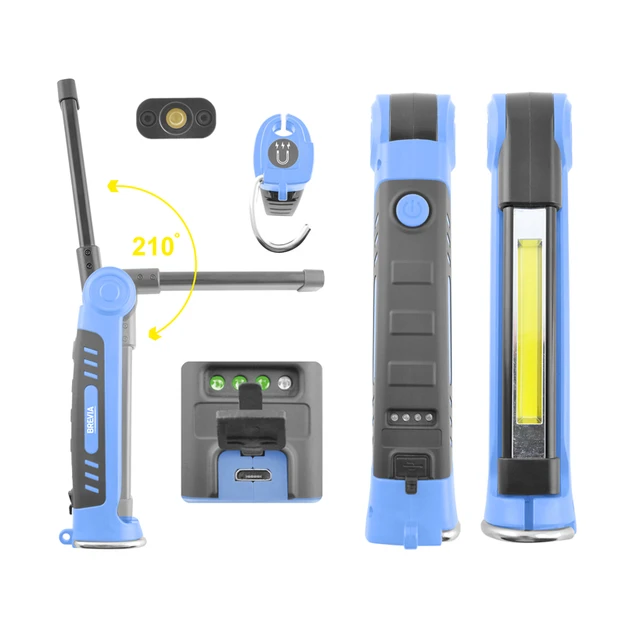 Ліхтар інспекційний Brevia LED Ultra-slim 3W COB+1W LED 300lm 2000mAh microUSB 11360