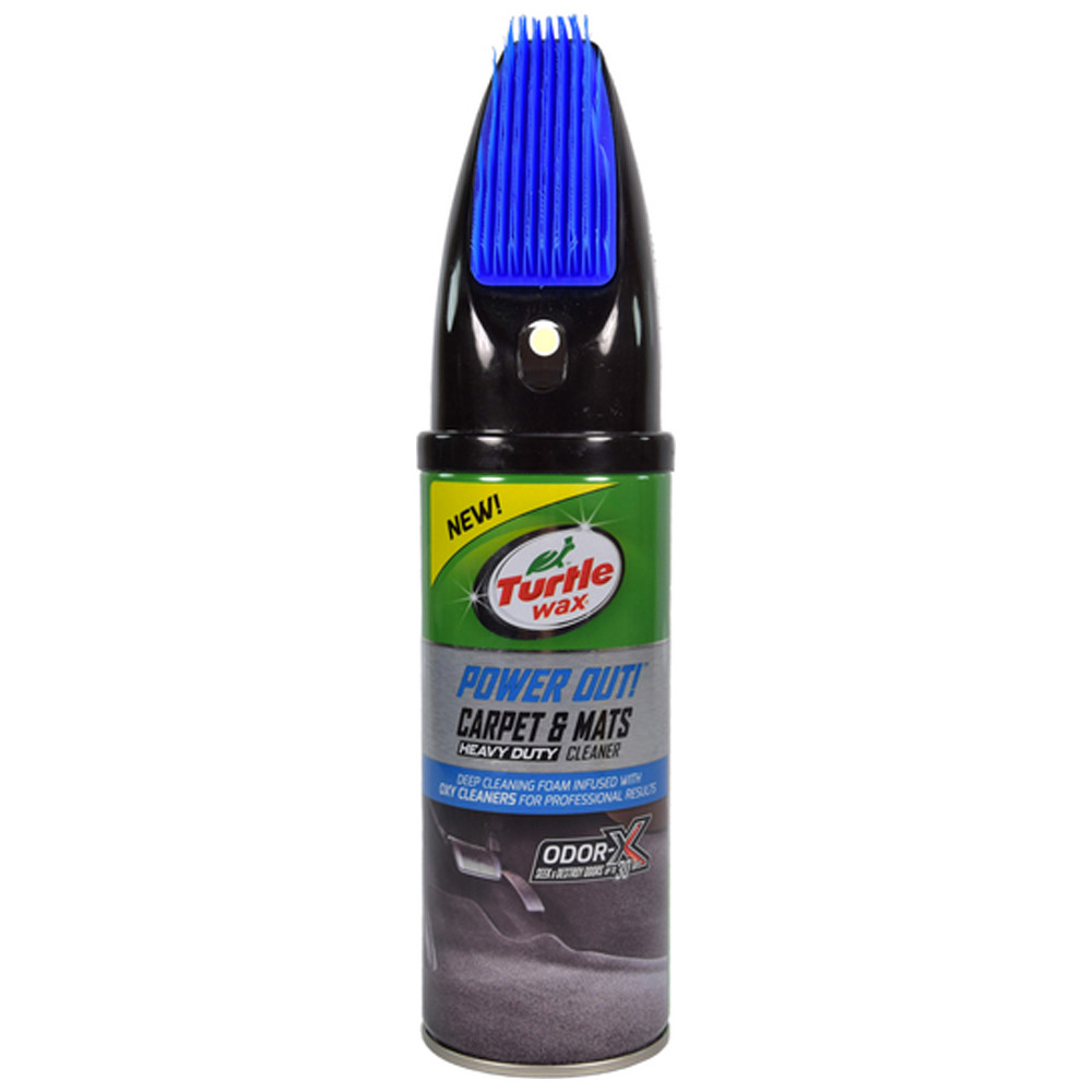Очисник текстильних та гумових ковриків зі щіткою Turtle Wax Power Out Carpet & Mats Cleaner Odor-X  400 мл (52894)