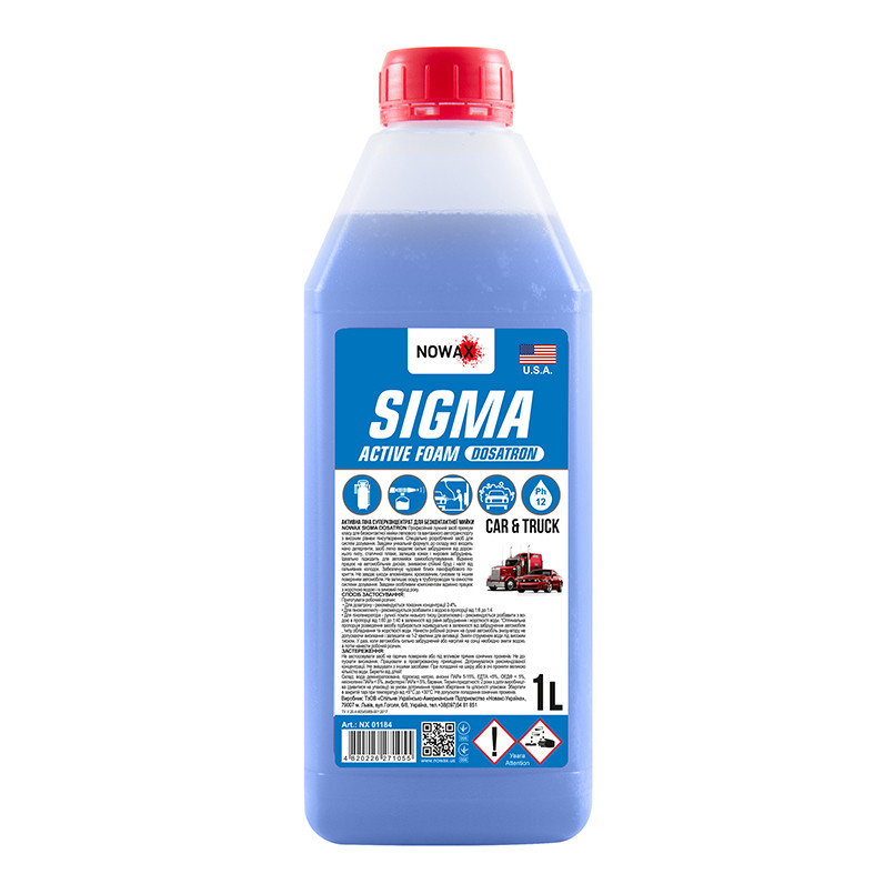 Шампунь суперконцентрат для безконтактної мийки Nowax Sigma Active Foam Dosatron синій 1л (NX01184)