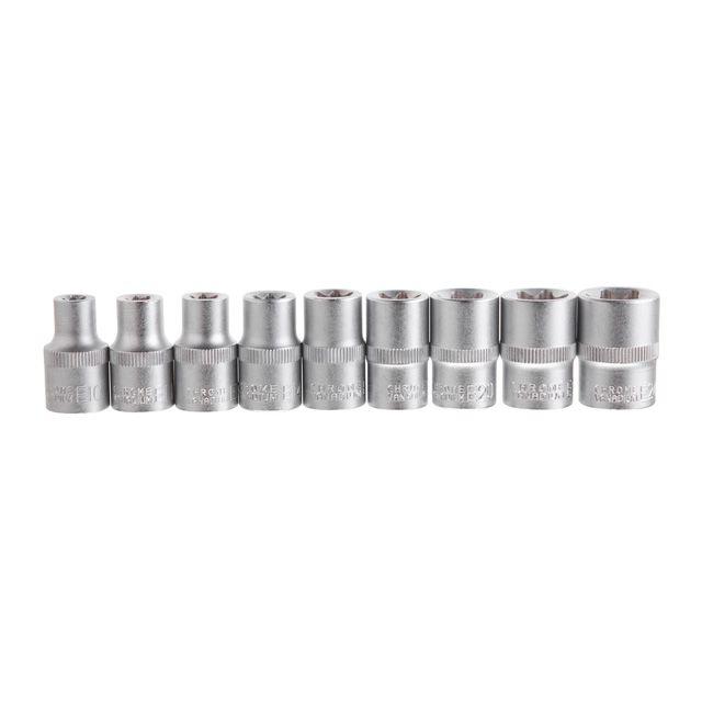 Набір головок TORX 9шт, E10-E24, 1/2