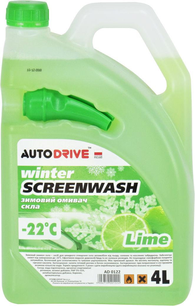 Омивач скла зимовий AUTO DRIVE Winter Screenwash Lime -22°C AD0122 4л