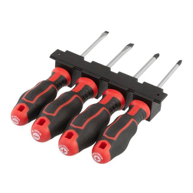 Набір викруток 4 од (SL5.0 * 100мм, SL6.0 * 100мм, PH1 * 100мм, PH2 * 100мм), STORM INTERTOOL VT-3434