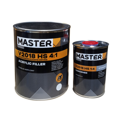 Акриловий грунт швидкого сушіння Сірий Master  Acril Filler HS V2018 4 :1   Anticorrosive 3,6 л + 0,9 л