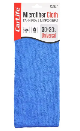 Carlife  CC907  Ганчірка з мікрофібри  30*30 см синя