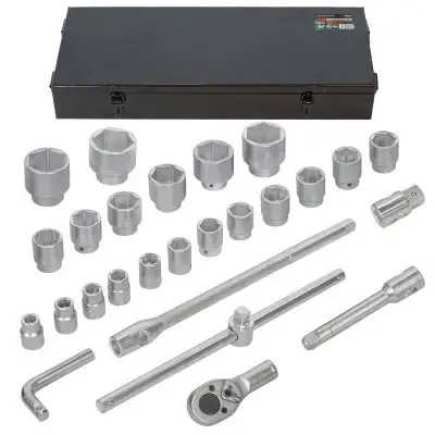 Набір інструментів  3/4'' (6гр.) мет.кейс  26пр. FORCEKRAFT   (68263-5)