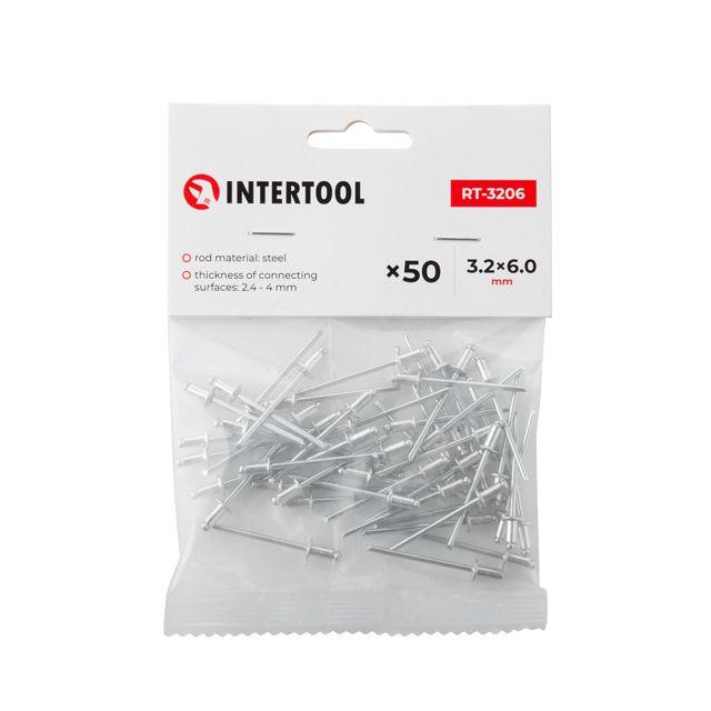 Заклепка алюмінієва 3.2 * 6.0 мм, уп. 50 шт. INTERTOOL RT-3206