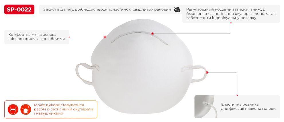 Маска-респіратор (10 шт) INTERTOOL SP-0022