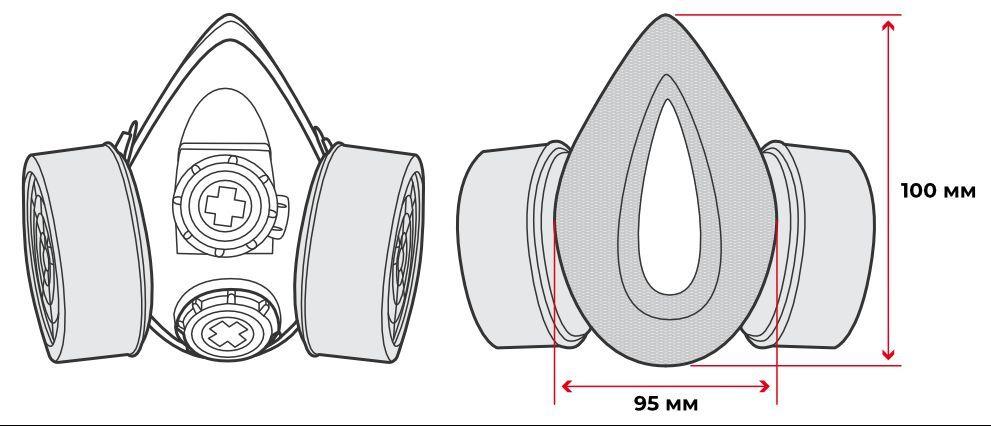 Респіратор з двома картриджами INTERTOOL SP-0028