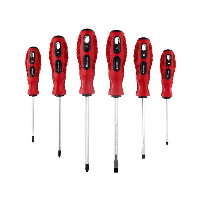 Набір викруток 6ед. (SL3x75, SL5x100, SL6x125, PH0x75, PH1x100, PH2x125) Cr-V, Ergo-design INTERTOOL VT-2005