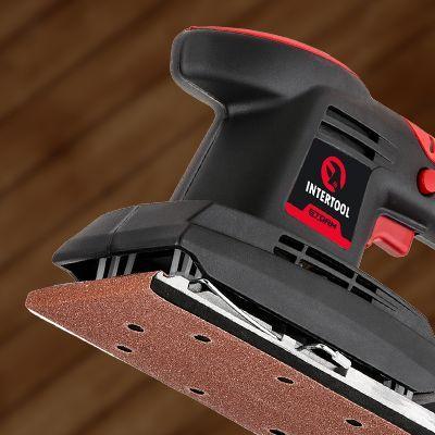 Шліфмашина вібраційна 200 Вт, 11000 об/хв, платформа 187*90 мм INTERTOOL WT-0521