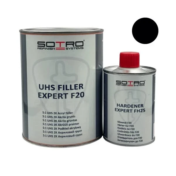 Грунт акриловий сірий Sotro F20 2K UHS Acryl filler 5:1 Expert 1л + затверджувач FH25 0,2л