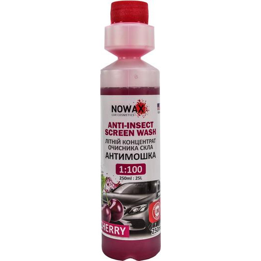 Омивач скла літній концентрат вишня Nowax Anti-Insect Screen Wash Cherry 250мл (NX25225)