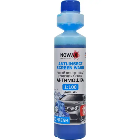 Омивач скла літній концентрат свіжість Nowax Anti-Insect Screen Wash Fresh 250мл (NX25125)