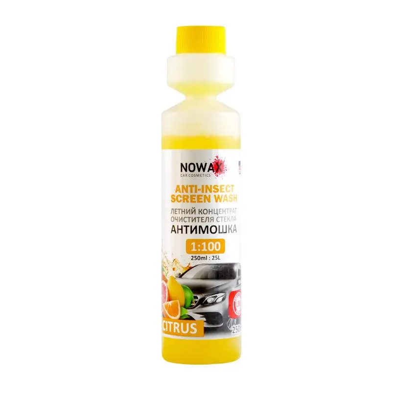 Омивач скла літній концентрат цитрус Nowax Anti-Insect Screen Wash Citrus 250мл (NX25025)
