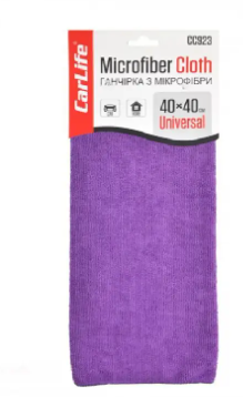Carlife  CC923  Ганчірка з мікрофібри  40*40 см фіолетова