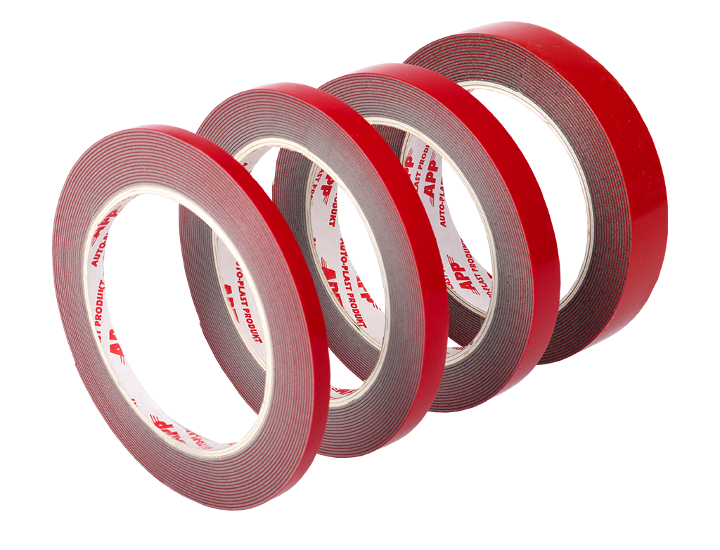 Стрічка акрилова двостороння червона APP Acryl Tape 9мм*5м (040910)