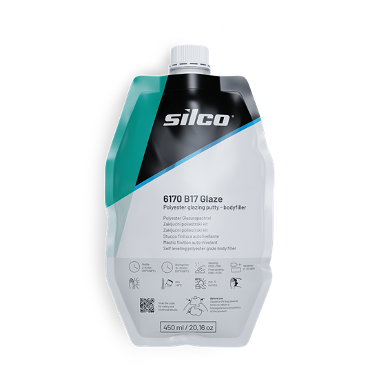 Шпатлівка напіврідка  фінішна  SILCO  6170-0.45  B17 Glaze  (біла)  450мл