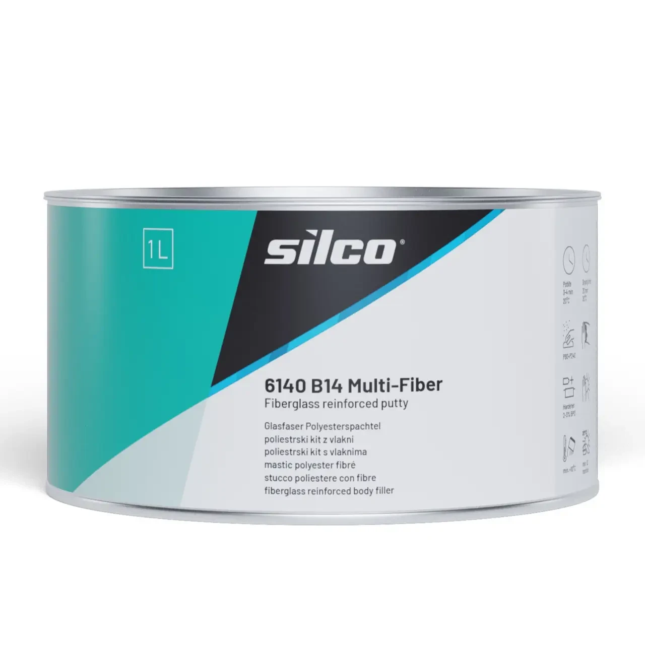 Шпатлівка скловолокно SILCO  6140-1  B14 Multi-Fiber  (зелена)  1.0л