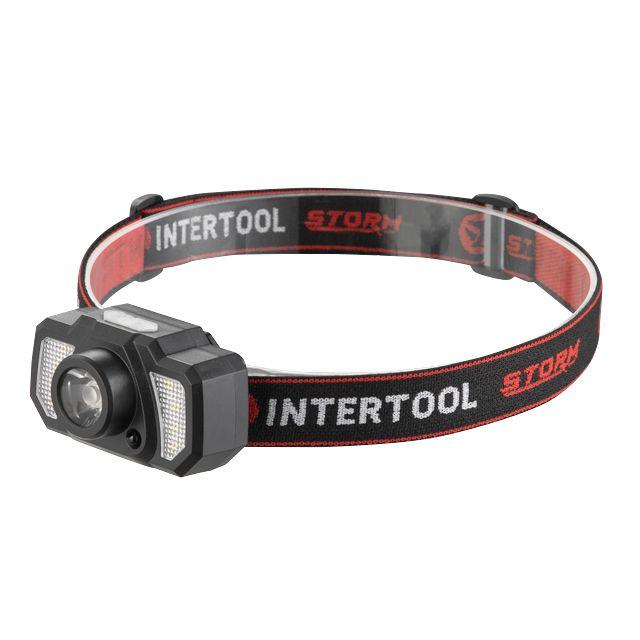 Ліхтар налобний акумуляторний XPE+6SMD+2RED LED 7 режимів роботи сенсор LB-0311  INTERTOOL STORM