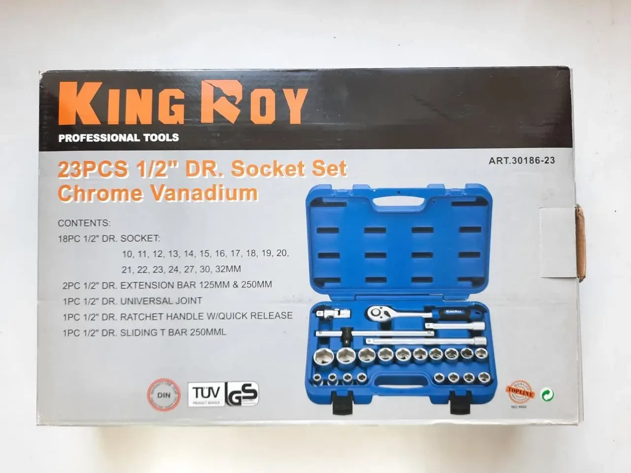 Набір інструментів  ART.023  1/2 гол 10-32мм KING  (30186-23)