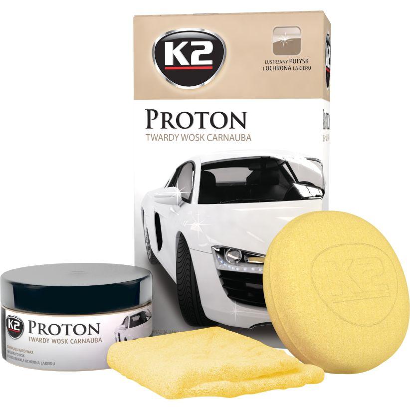 Поліроль восковий для кузова з ганчіркою та ганчіркою K2 Gold Proton 200г