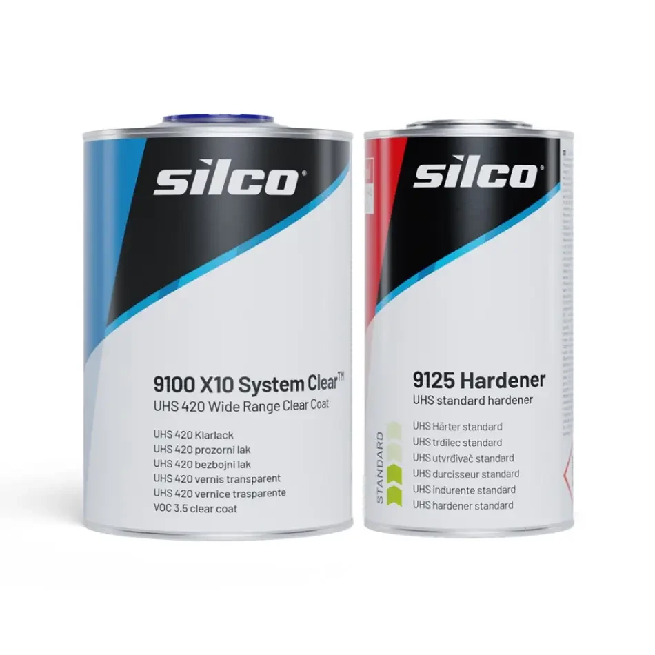 Лак прозорий універсальний  SILCO  9100-1  X10  Clear Coat UHS VOC 1.0 л + затв. 9125 0.5л