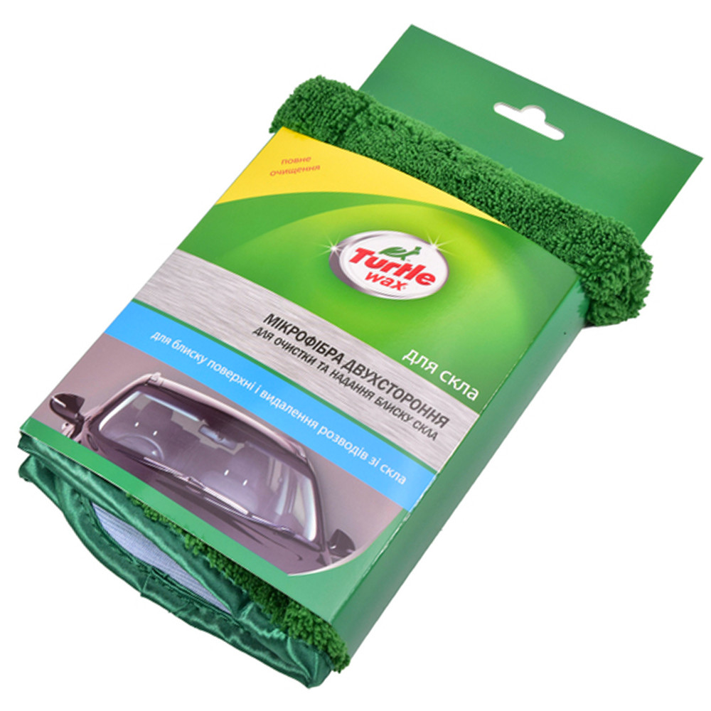 Мікрофібра двостороння для очистки та надання блиску скла Turtle Wax (X5344)