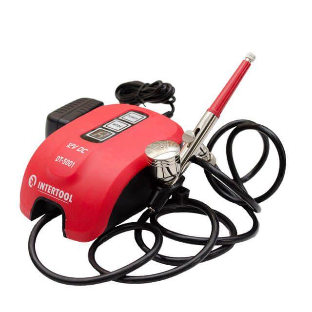 Аерограф електричний 12 Вт. 230В.10-15 л.хв.0-2 Бар INTERTOOL DT-5001