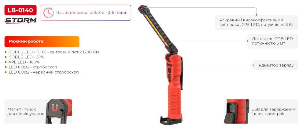 Ліхтар WORKLIGHT Multi, STORM INTERTOOL LB-0140