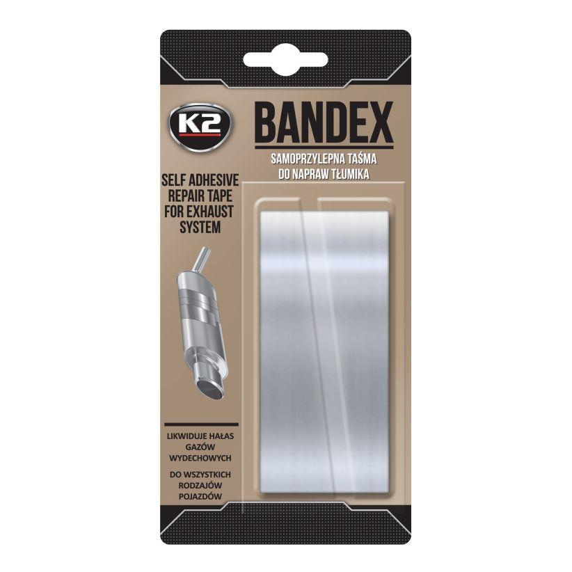 Стрічка клейка високотемпературна для ремонту вихлопної системи K2 Bandex срібляста