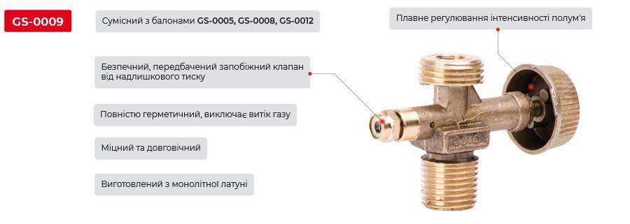 Вентиль для GS-0005, GS-0008, GS-0012 INTERTOOL GS-0009
