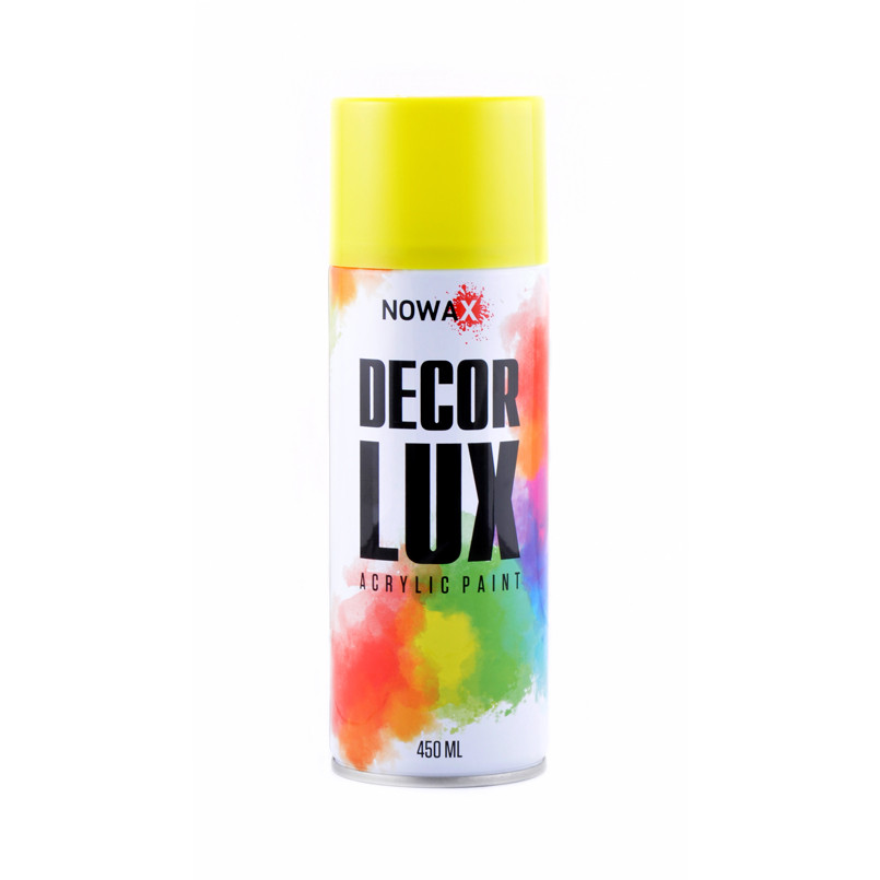 Фарба акрилова універсальна в аерозолі Nowax Decor LUX RAL 1023 жовта 450мл